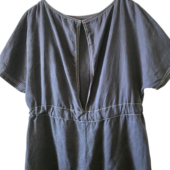 French Connection Navy Blue Romper. Linen Blend. Size 10. Oversized. Fits 12-14 - Picture 7 of 10